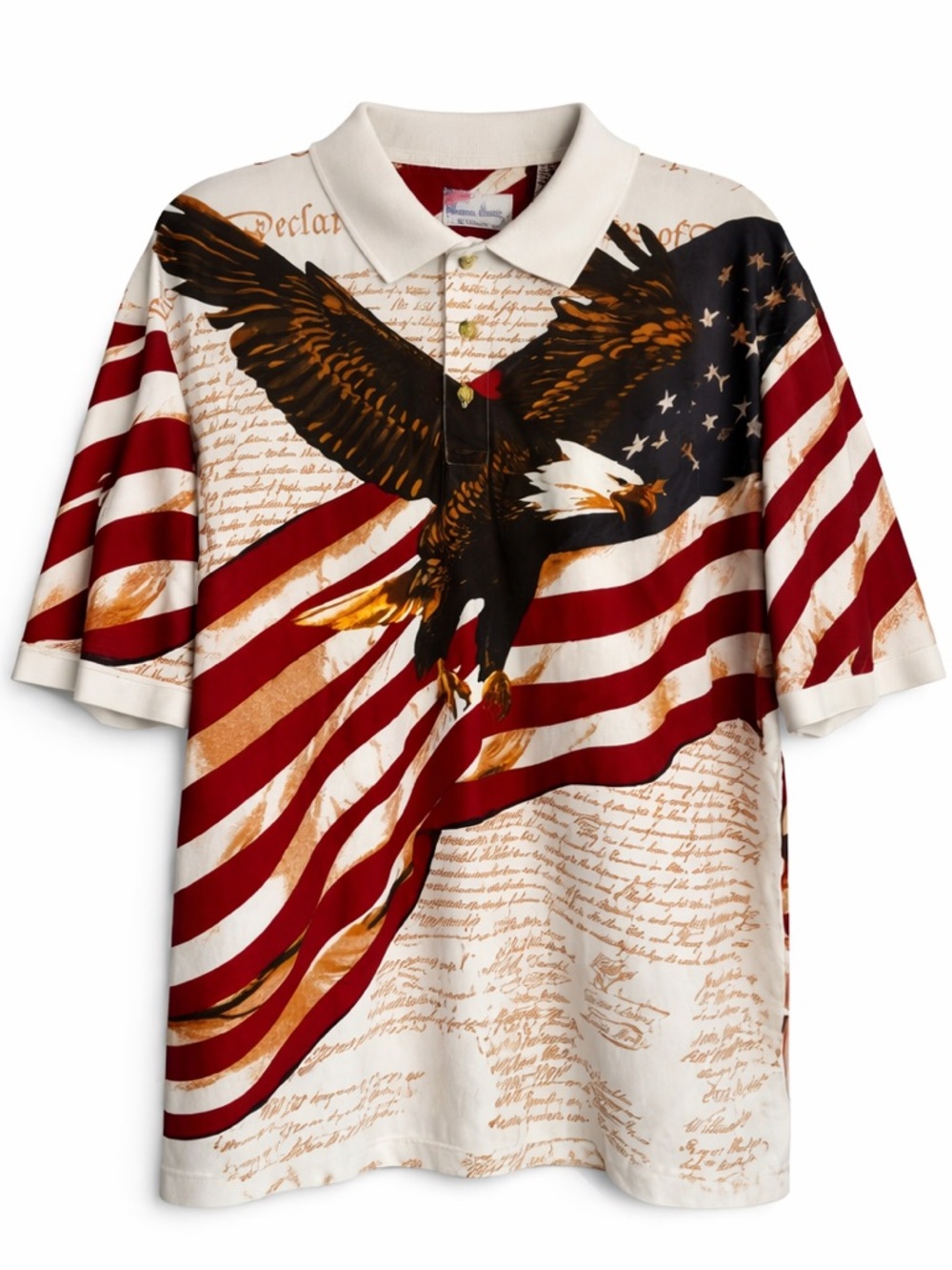 American Summer Patriotic Eagle Print Men's Shirt | 100% Cotton XL